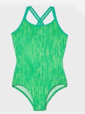 Nike Kids Girl's Rush Heather Spiderback One Piece Swimsuit Size 14